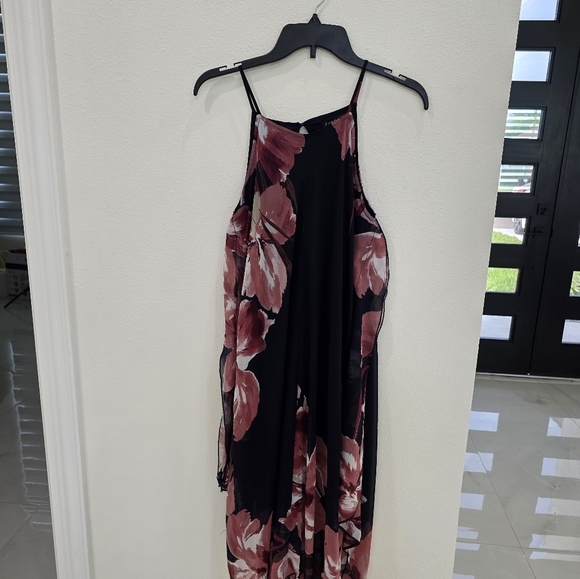 Floral Halter Dress Navy And Purple / Pink Size Small Summer Dress - Picture 2 of 6